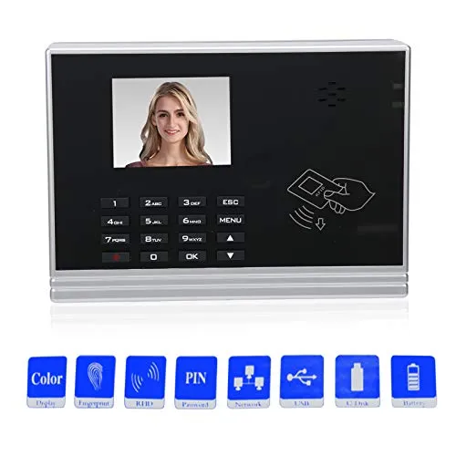 Time Clock, 2.8 Inch Checking-in Machine Time Attendance System Large Capacity for Office for Apartment for Community(#3)'