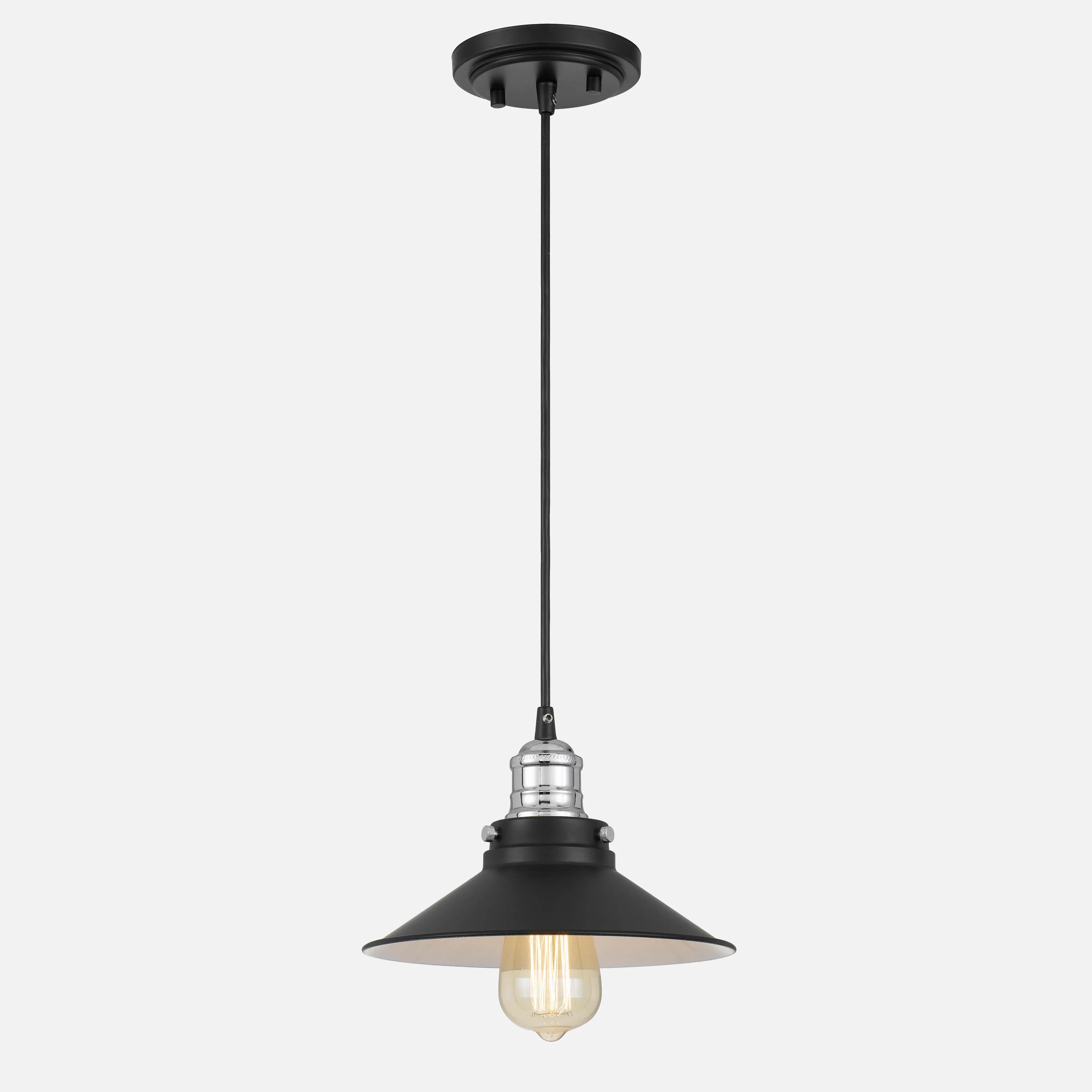 Tina 1-Light Chrome & Matte Black Pendant Light