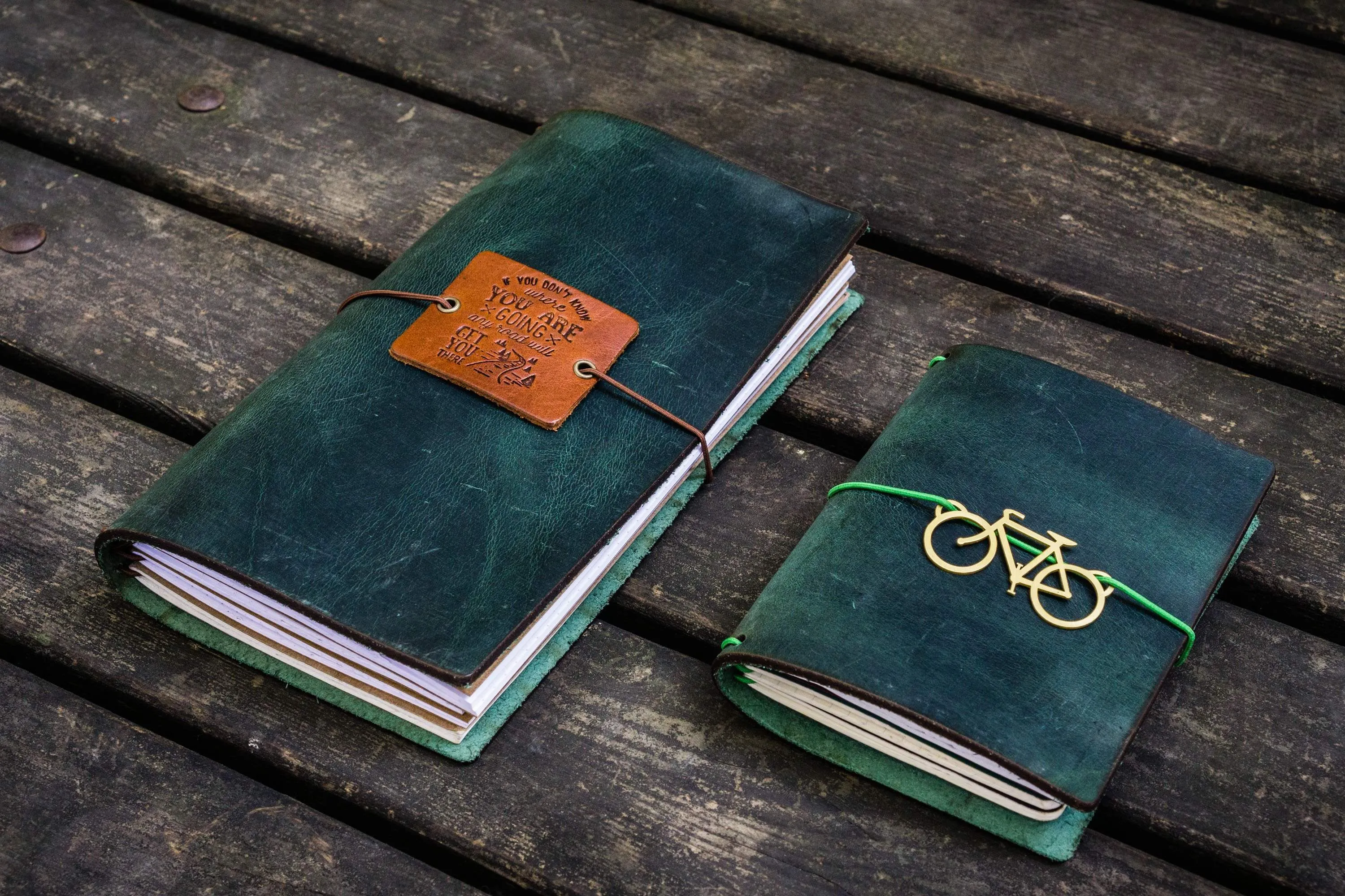 Traveler's Notebook Leather Cover-Crazy Horse Forest Green