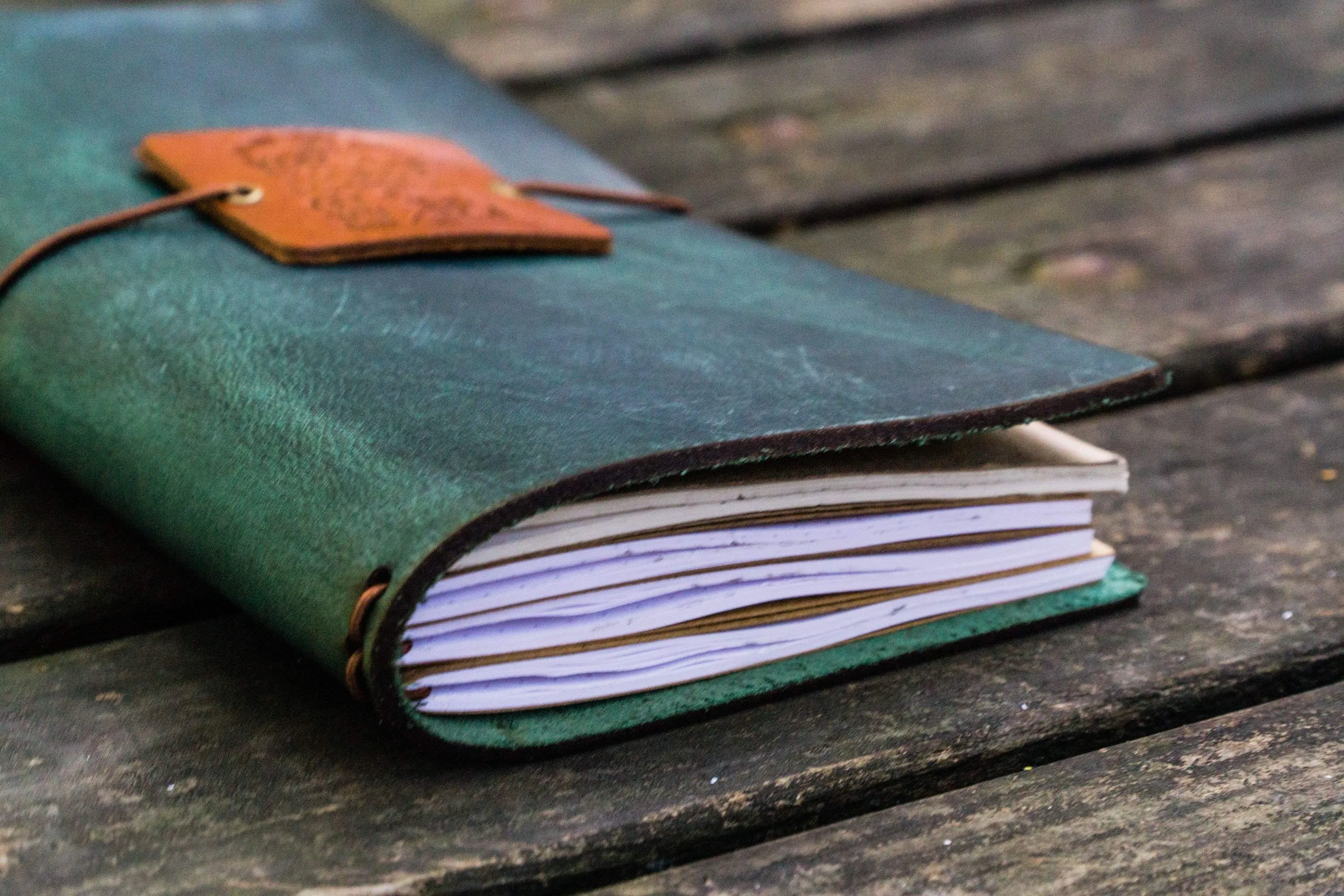 Traveler's Notebook Leather Cover-Crazy Horse Forest Green