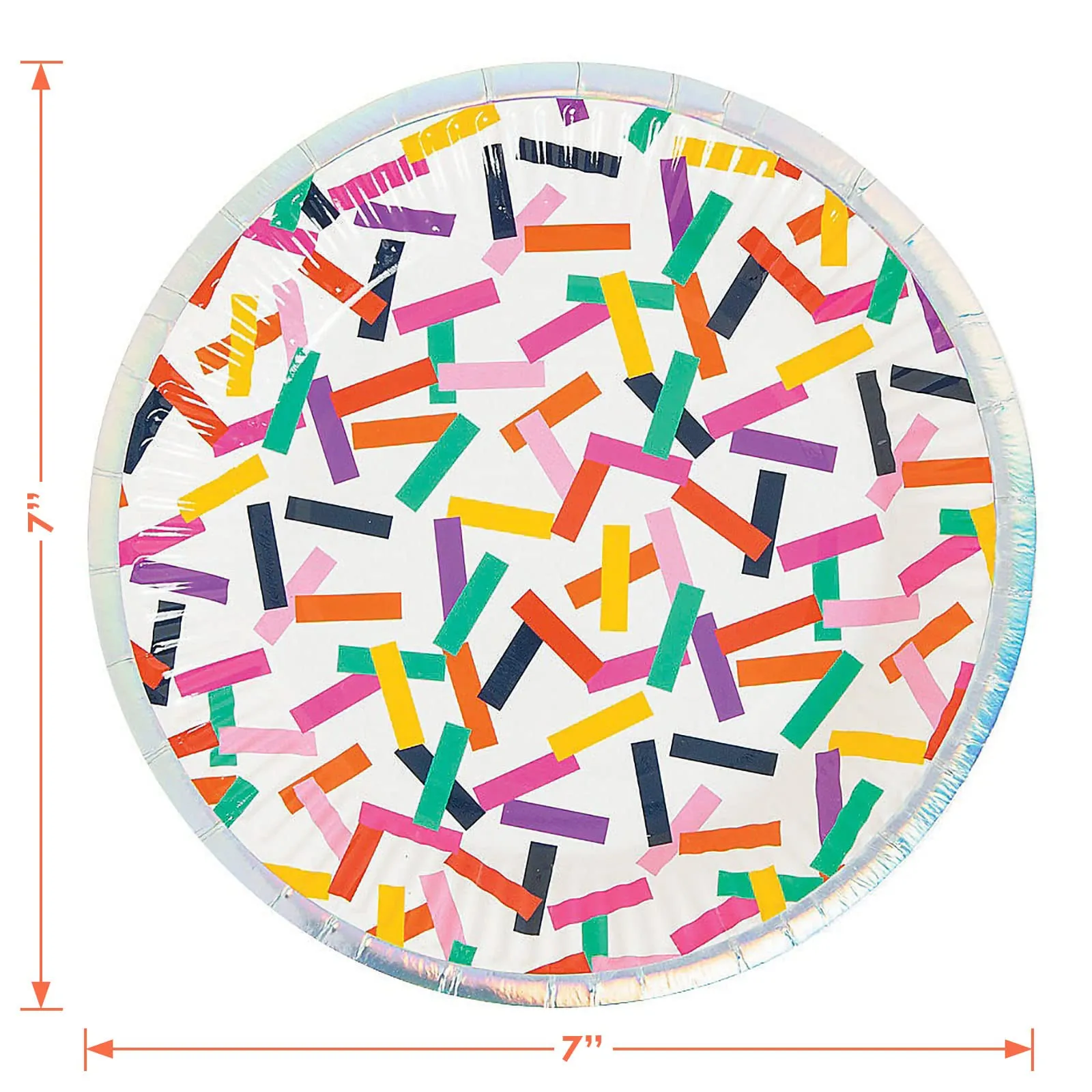 Tropical Confetti Paper Dessert Plates and Scalloped Beverage Napkins (Serves 16)