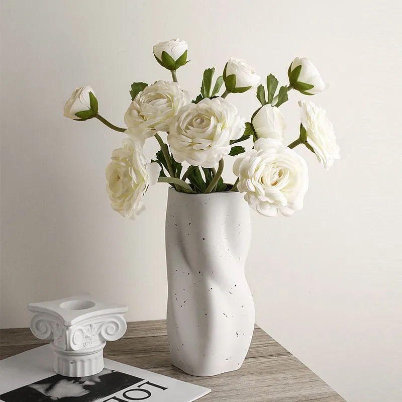 Twisted Ceramic Flower Vase