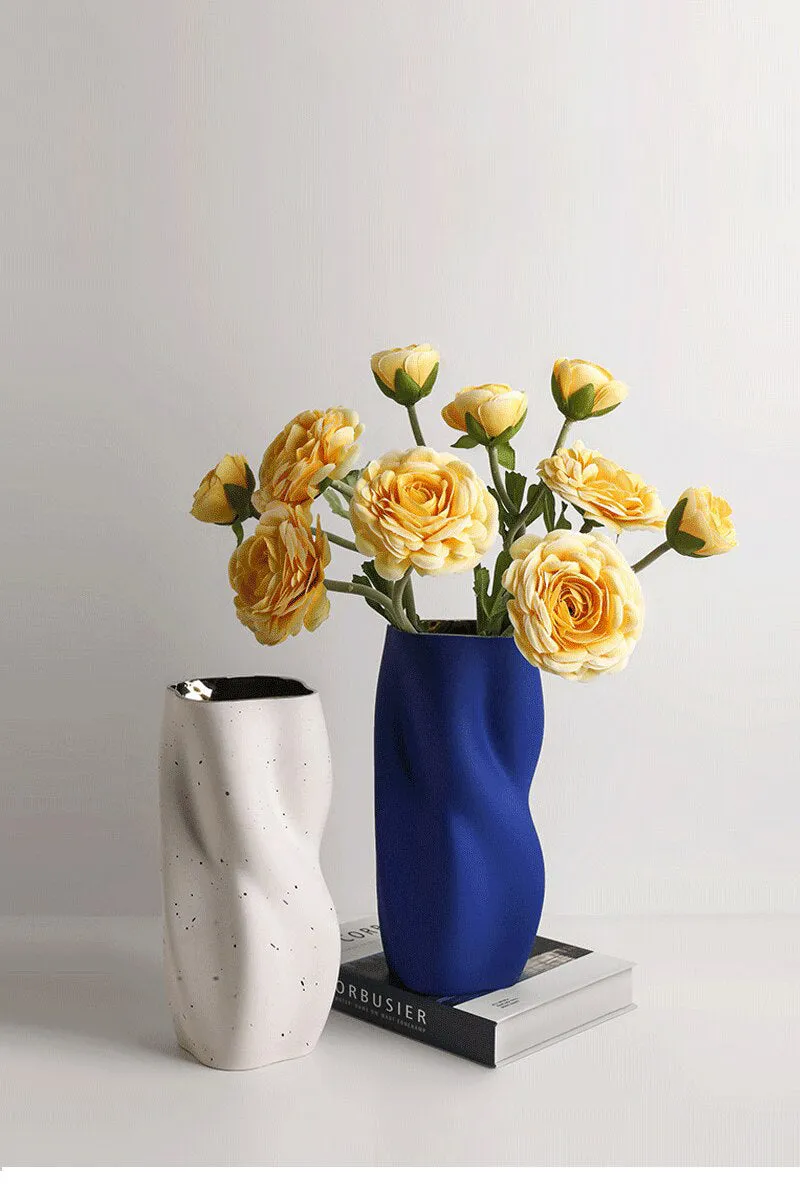 Twisted Ceramic Flower Vase