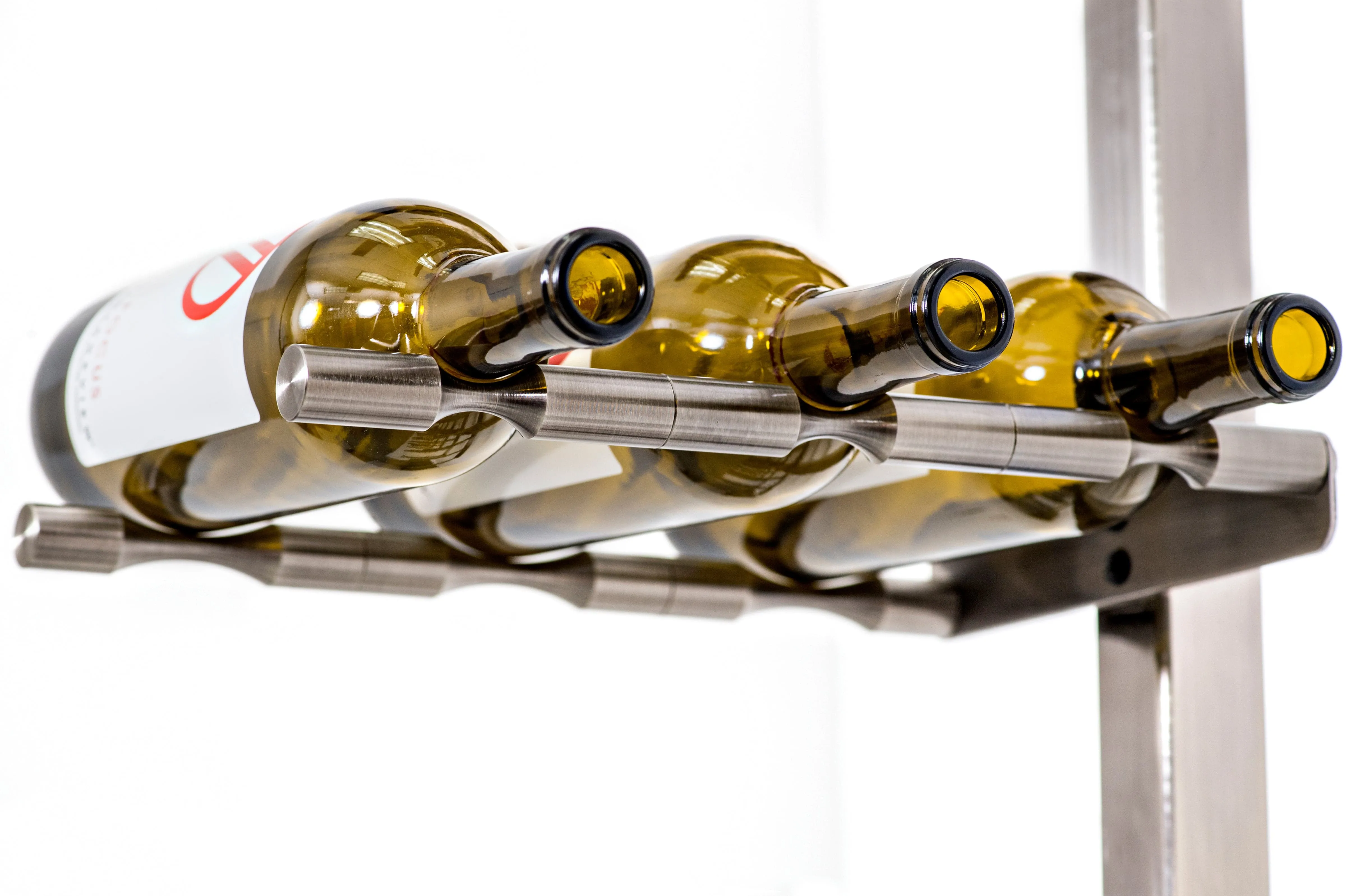 Vino Series Pins Floating Wine Rack Frame Kit, Single Sided Floor-to-Ceiling (60 bottles - Triple Depth)