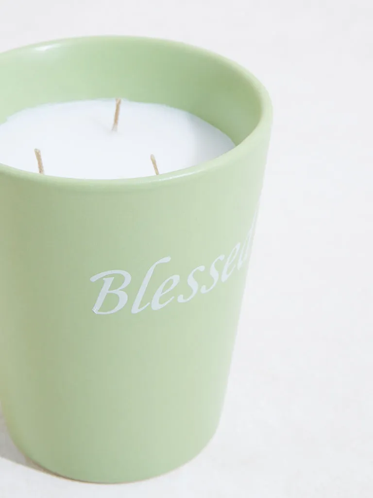 Westside Home Green Large Ceramic Candle