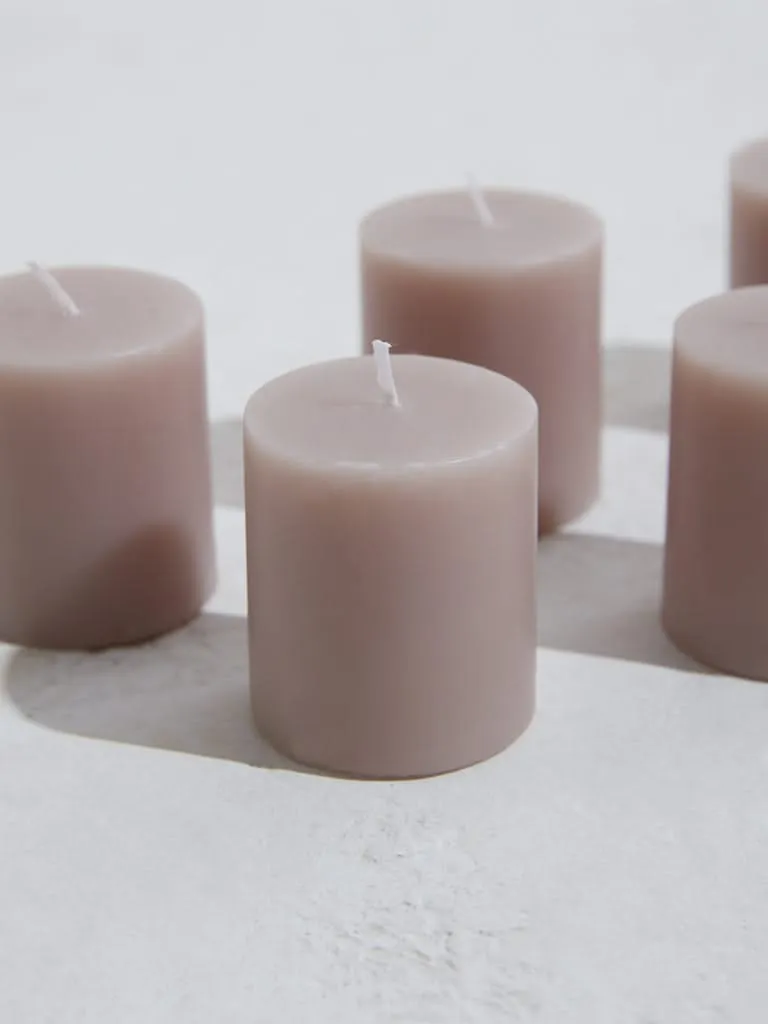 Westside Home Taupe Votive Candles (Set of 6)
