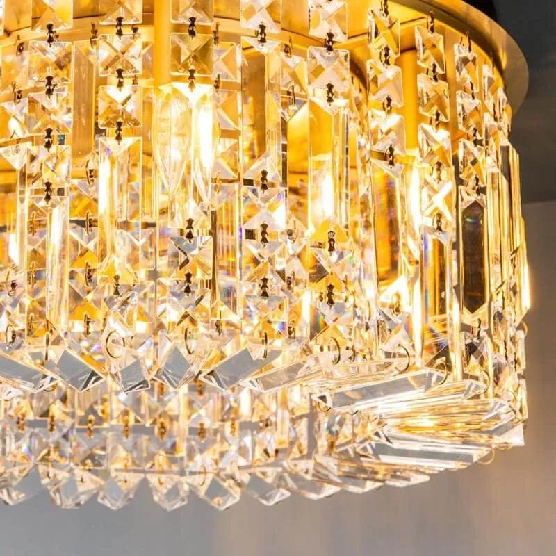 Wisconsin Round 5 Light Flush Gold Ceiling Light