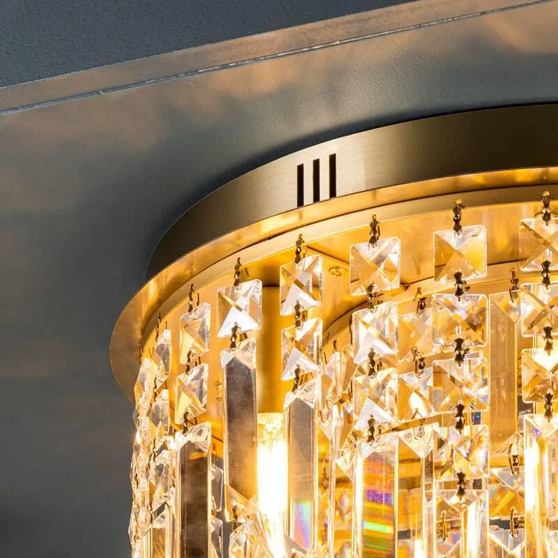 Wisconsin Round 5 Light Flush Gold Ceiling Light