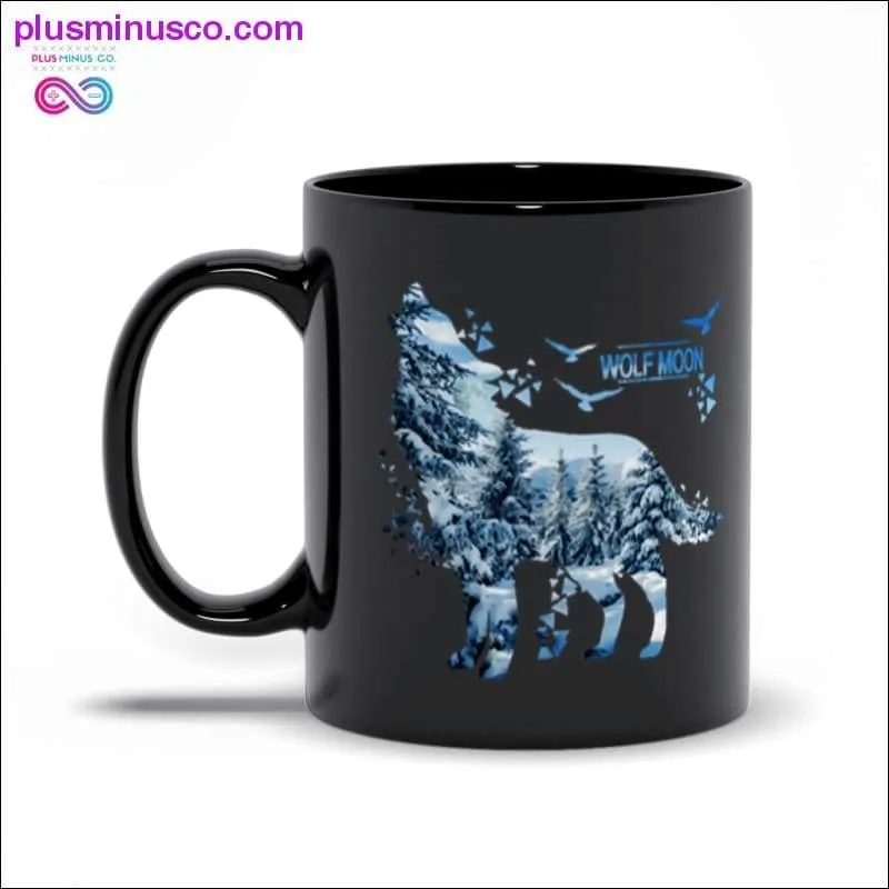 Wolf Moon Black Mugs