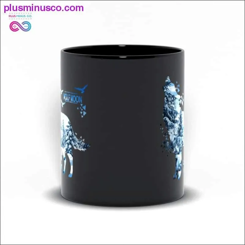 Wolf Moon Black Mugs