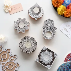 Wooden Block Candles - Set of 5