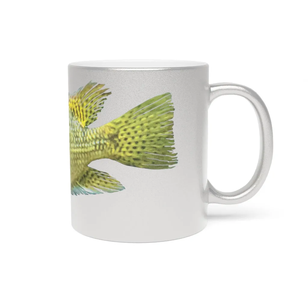 Yelllow Fish Metallic Mug (Silver / Gold)